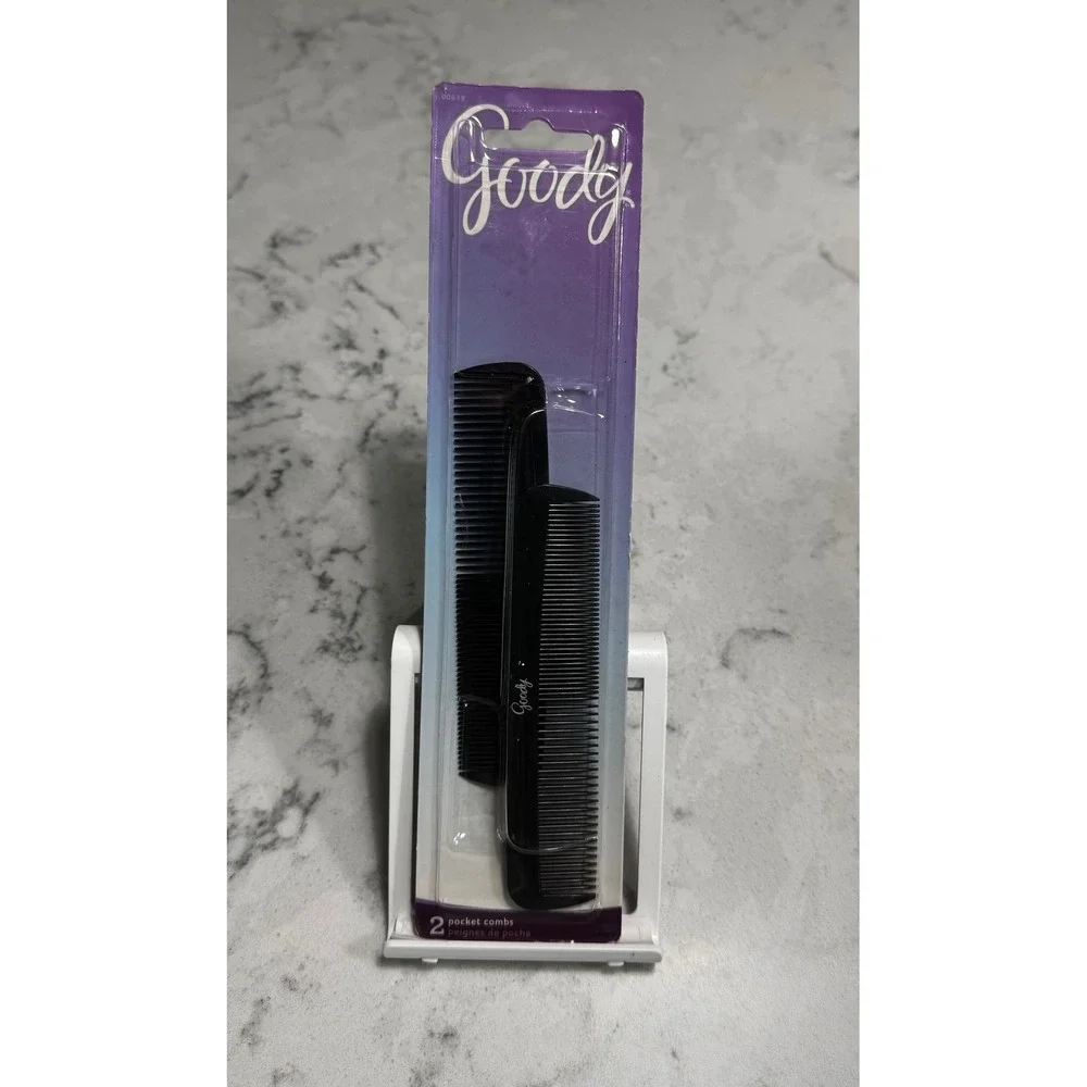 Lot of 3 Goody Pocket Combs 2-Pack NOS Vintage 2015 New In Package Black 6ct